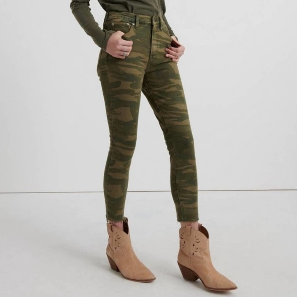 Lucky Brand Bridgette Crop Camo Raw Hem Skinny Jeans Size 2 26 NWT